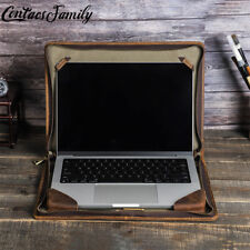 Genuine Leather Laptop Bag Sleeve Cover Case Handbag For MacBook Pro 15.4