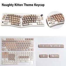 Naughty Kitten Theme Keycap Set PBT Dye-sublimation Cute Cat Keyboard Cap New W6 picture