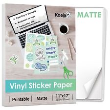Lot KOALA Printable Vinyl Sticker Paper Waterproof Matte White for Inkjet Laser picture