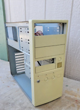 Vintage AT PC Computer Case w/ Power Supply PARTS / REPAIR 386 486 Turbo Button picture