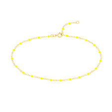 Neon Yellow Enamel Bead Piatto Chain picture