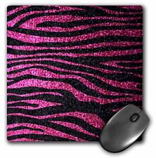 3dRose Hot Pink and Black Zebra print Faux bling photo Not Actual Glitter fancy picture