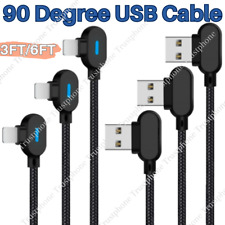 90° Right Angle USB Charger Cable Fast Charging Cord For iPhone 14 13 12 11 8 XR picture