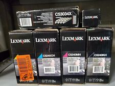 SET 6 GENUINE LEXMARK C5240KH C5240MH C5240CH C5240YH C53034X C53030X Toners picture