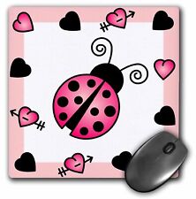 3dRose Love Bugs Pink Ladybug with Hearts MousePad picture