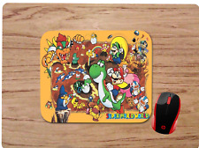 SUPER MARIO WORLD CHARACTER COLLAGE ART CUSTOM MOUSE PAD DESK MAT PC GAMING GIFT picture