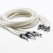 7N OCC Silver Plated HIFI SPeaker cable banana spade plug Speaker Wire picture