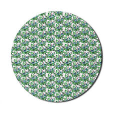 Ambesonne Floral Pastel Round Non-Slip Rubber Modern Gaming Mousepad, 8