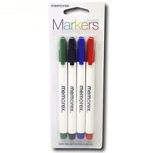 Memorex CD & DVD Markers 4 Pack - Green, Black, Red, Blue For Any CD/DVD picture