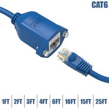1-25FT CAT6 RJ45 Male to Female Network LAN Ethernet Panel Mount Extension Cable picture