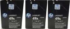 3 New Genuine Factory Sealed HP 49A Toner Cartridges Black Boxes Q5949A picture