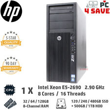 HP XEON E5-2690 CPU / 128GB RAM / 480GB SSD + 1TB HD GPU Z420 Custom Workstation picture