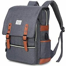 Modoker Vintage 15 inch Laptop Backpack with USB Charging - Gray picture
