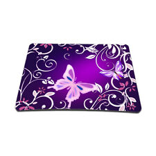 Soft Neoprene Notebook Laptop Optical Mouse Pad Purple Butterfly Floral MP-53 picture