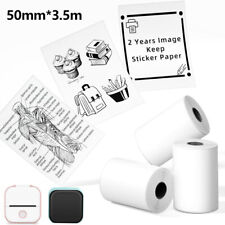 Phomemo 3 Rolls White Adhesive Thermal Paper Sticker Paper Printer Paper 50mm picture