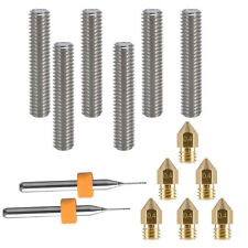 3D Printer Extruder Brass Head Nozzle+M6 Throat Tube + Drills Accessory Parts D picture