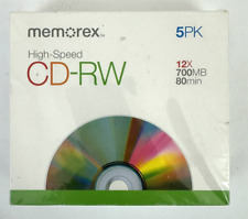 Memorex CD-RW 12x 700mb 80 min High Speed Compact Disc Rewritable 5 Pack picture