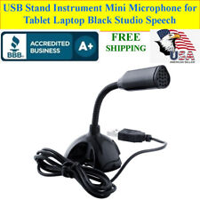 USB Stand Instrument Mini Microphone for Tablet Laptop PC Black picture