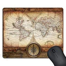 Gaming Mouse Pad Custom Design Vintage World Map Gold Compass on The Old Wood... picture