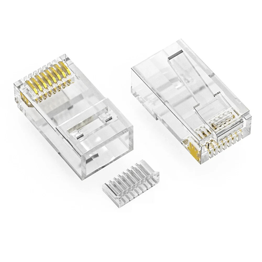 RJ45 CAT6 Plug Stranded 50 Micron w/Inserter 100pk