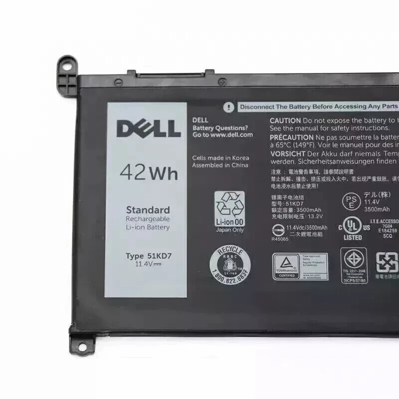 OEM Genuine 51KD7 Battery For Dell Chromebook 11 3181 2-in-1 3189 5190 P28T001