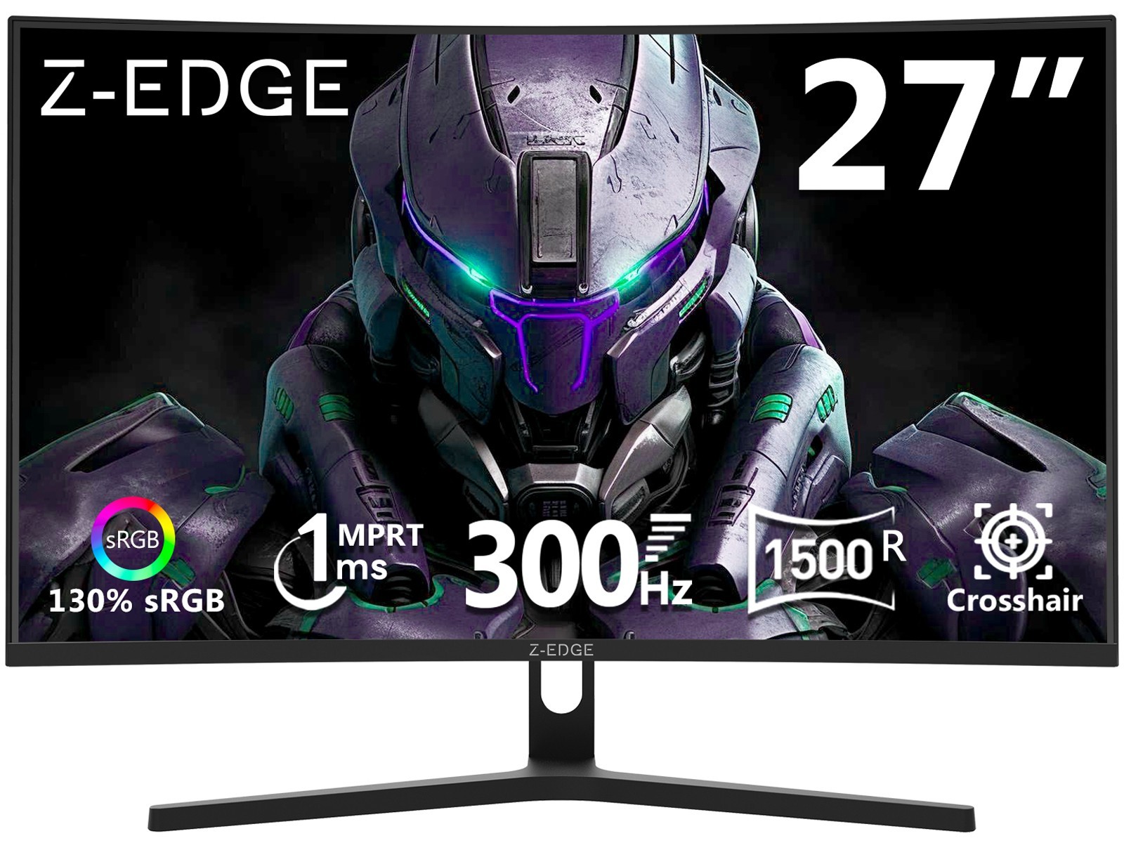 Z-EDGE 27" 1080P 300Hz 1ms Curved Gaming Monitor, FreeSync, HDMI x2, DP x2
