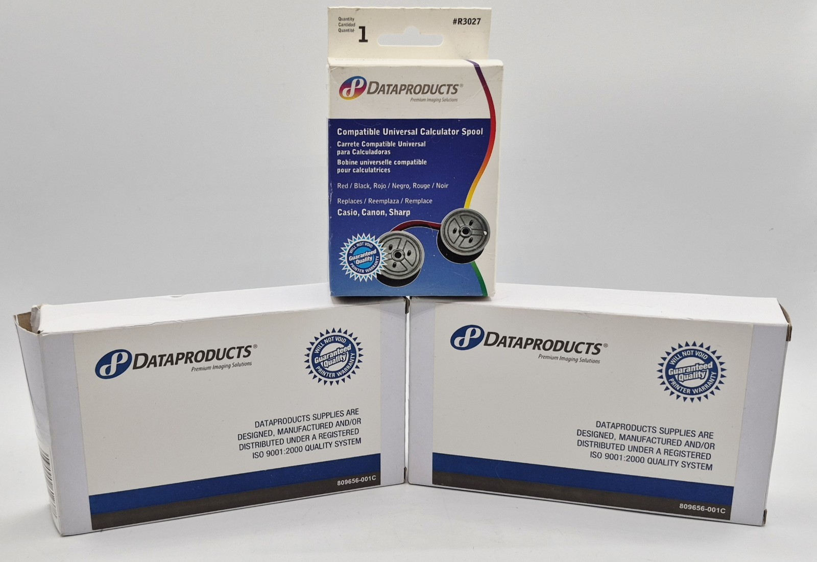Lot Of 3 DataProducts: 2× Epson ERC-32 Purple Ribbon R2156, 1× R3027 Red/Blk