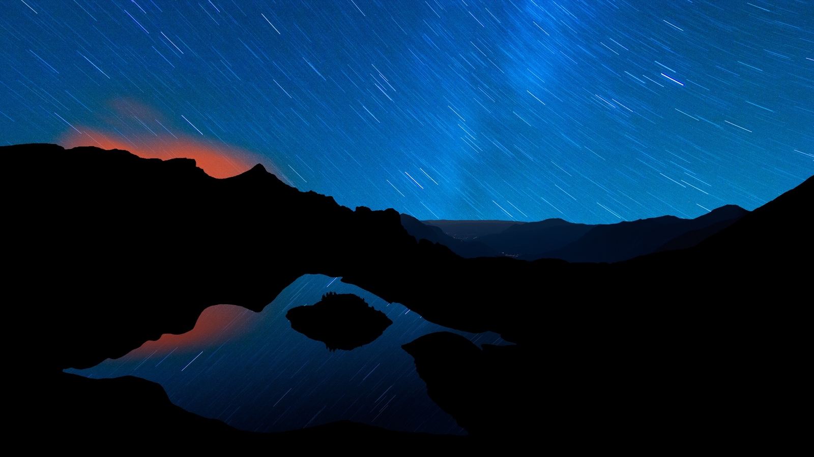 Landscape nature long exposure night mountains Custom Gaming Mat Desk