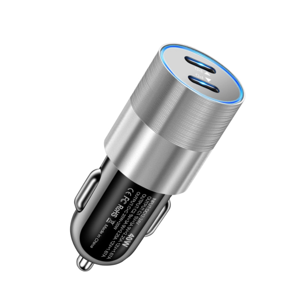 40W Fast Car Charger Dual USB-C Adapter For iPhone 17 16 15 14 13 12 11/Samsung