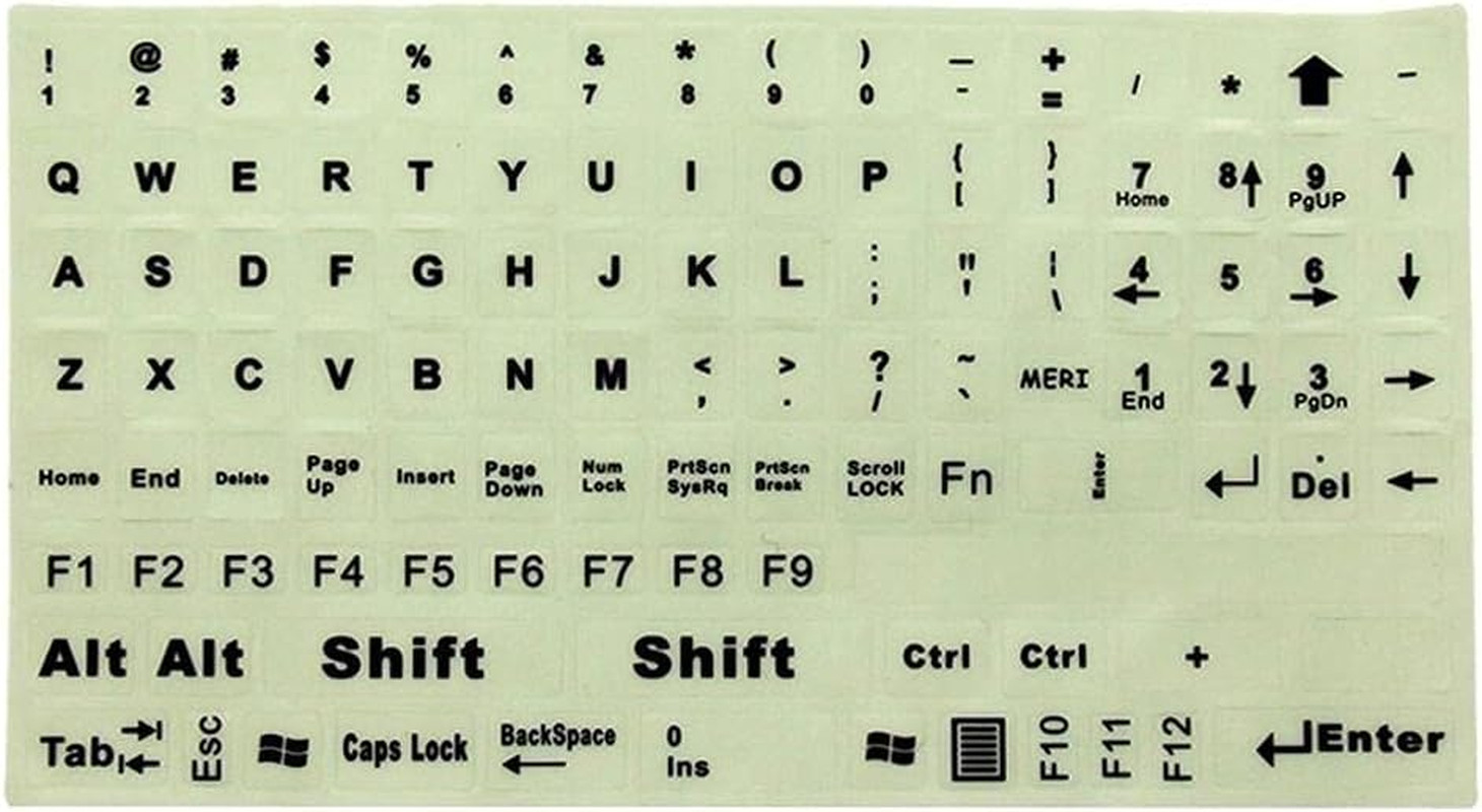 Keyboard Stickers, English Keyboard Sticker Glow in the Dark, Keyboard Letter St