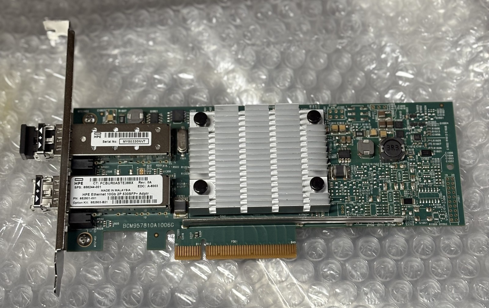 (LOT OF 2) HPE ETHERNET 10GB 2P 530SFP+ ADAPTER / 656244-001 / 652503-B21 SFPs