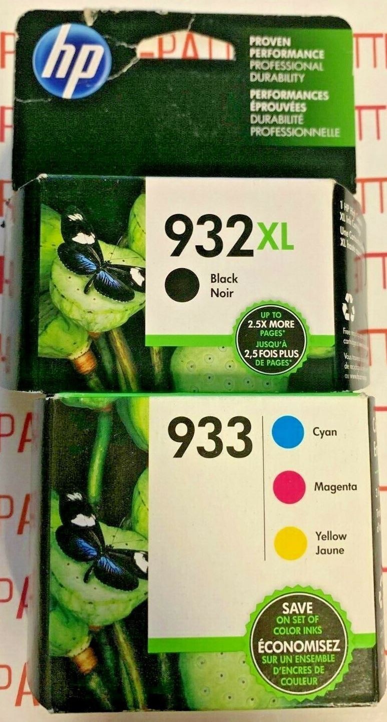 Set of 4 New OEM Genuine Factory Sealed HP 932XL 933 Inkjet Cartridges 2024