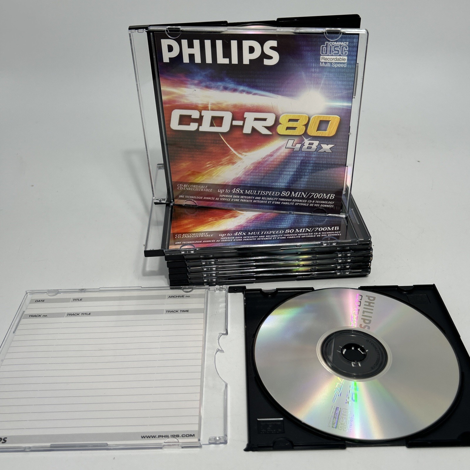 Philips CD-R 80 10 Pack 700MB 80-Minute 48x Speed OPEN 10 Pack Recordable