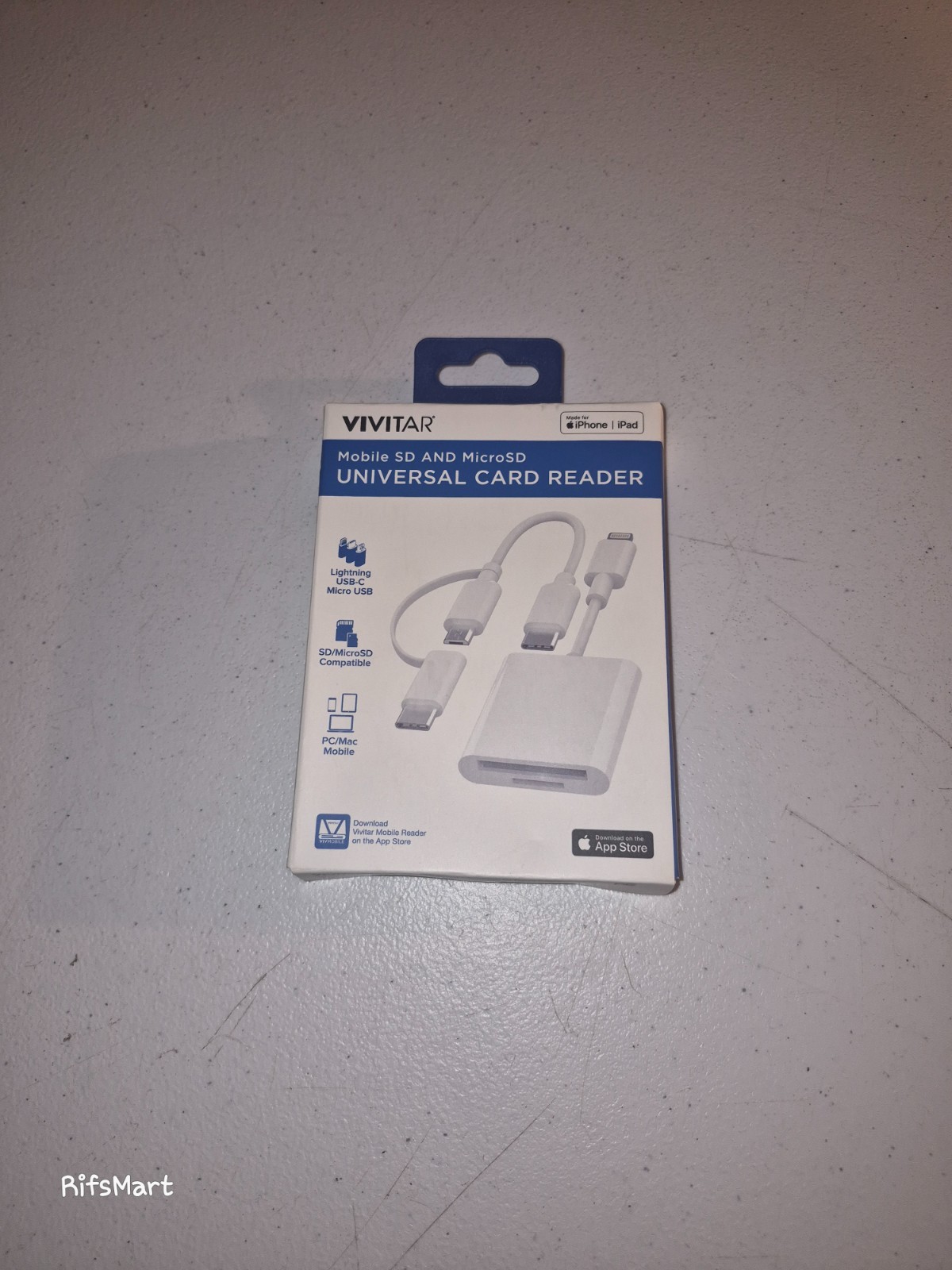 New - Vivitar Universal Card Reader for Apple Products - MOV4016-WHT - White