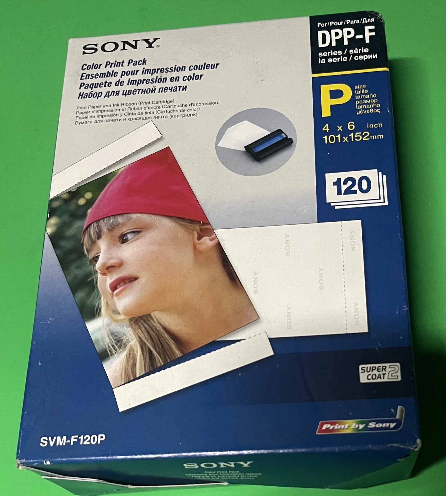 Sony SVM-F120P Color Print Pack DPP-F 4X6 120 Photo Sheets 2 Ink Cartridges -nos