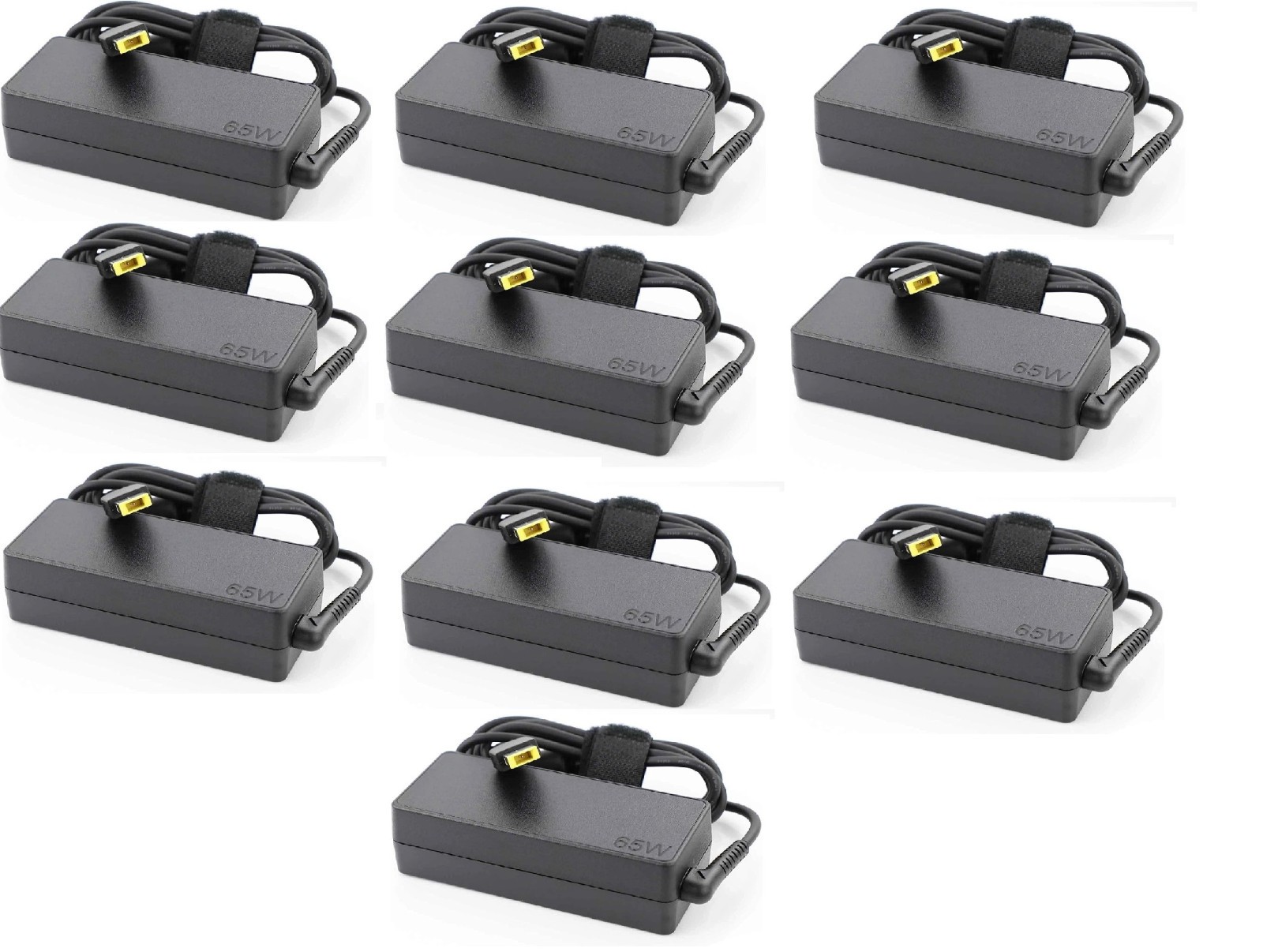 Lot of 10 Genuine Lenovo 65W 20V 3.25A Power Adapter w/ Cables SQUARE TIP USED
