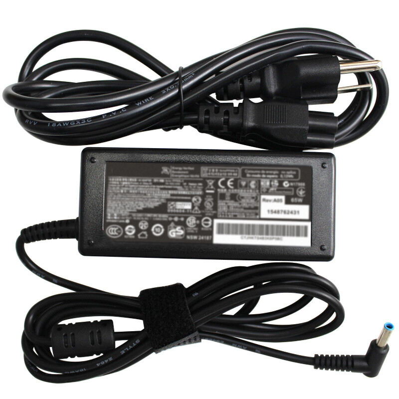 New 65W For HP Adapter Power Charger Pavilion Laptop Blue Tip 4.5*3.0mm Black