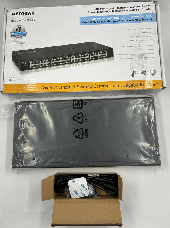 NETGEAR GS348 GS348PP-100NAS GIGABIT 48-PORT 380W ETHERNET UNMANAGED SWITCH