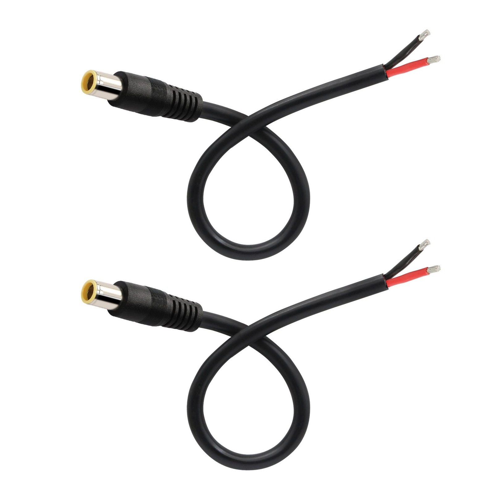 2 Pcs DC7909 Power Pigtails Cable 12V DC 8mm Male Plug to Bare Wire