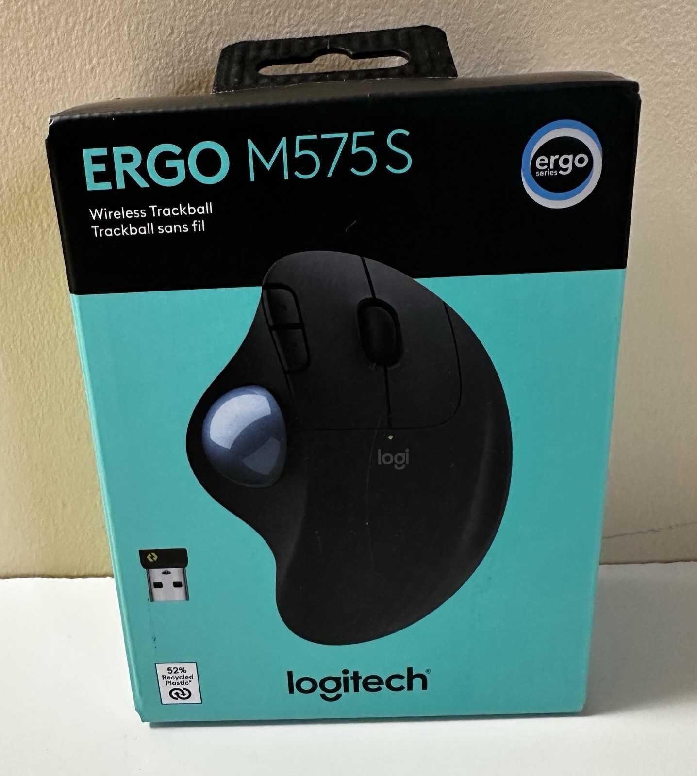 New Logitech Ergo M575S Wireless Bluetooth Trackball Mouse, Graphite, Blue Ball