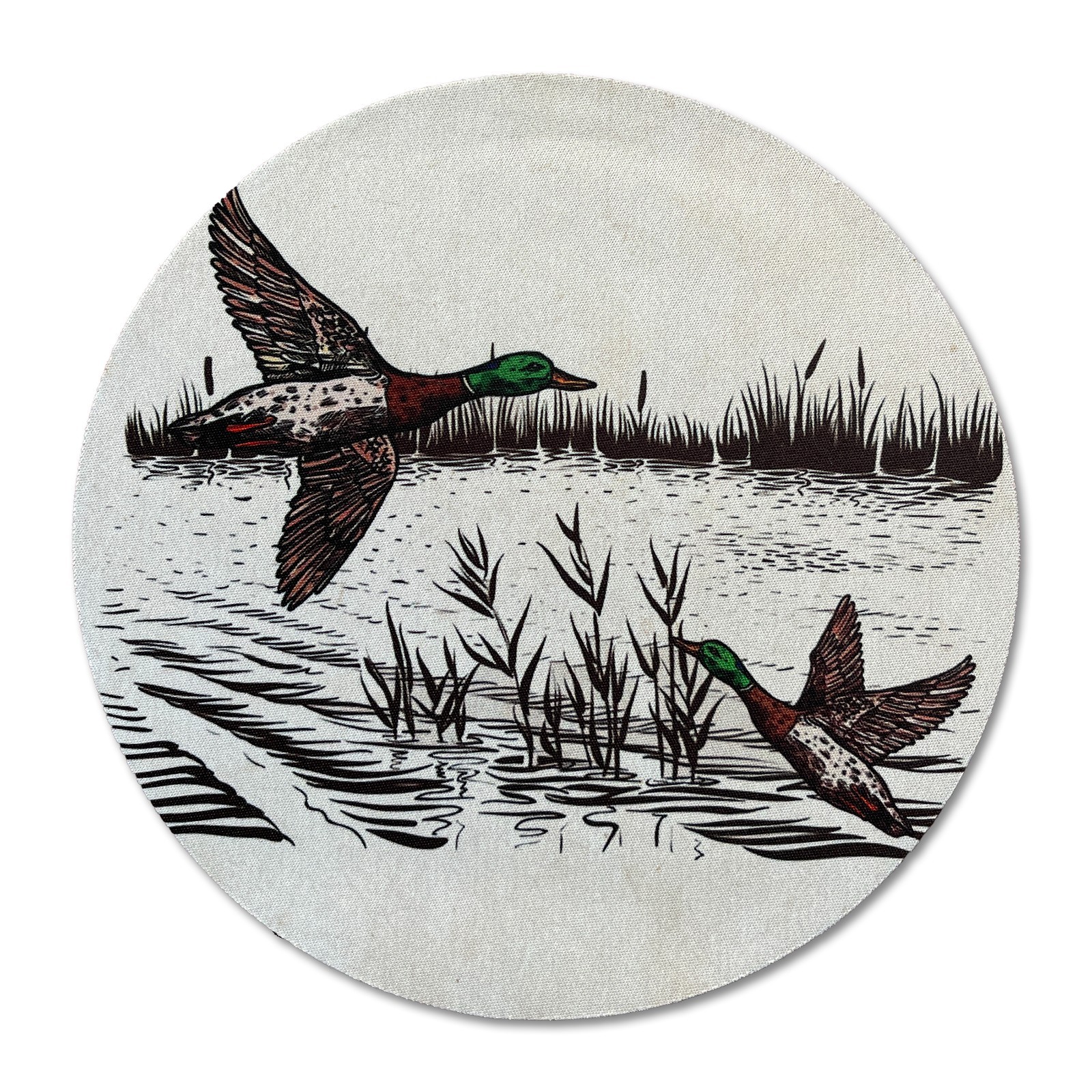Lightweight Round Art Mouse Pad with Non-Slip Rubber Base, 220mm x 220mm x 3mm