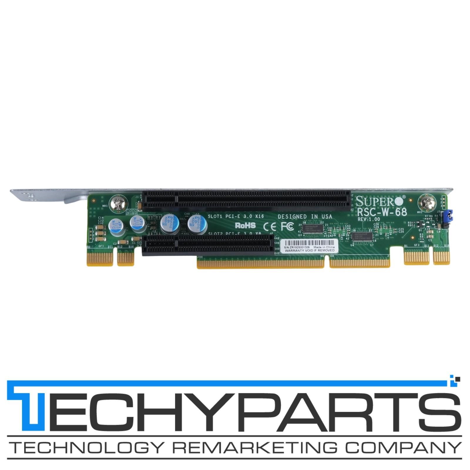 Supermicro RSC-W-68 1U LHS WIO w/ 2x PCIe x8 slot & PCIe x16 slot Riser w/ Bkt