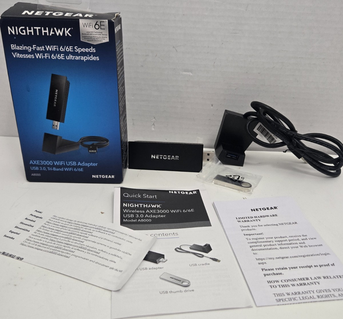 NETGEAR Nighthawk AXE3000 Tri-Band USB Adapter 3.0 WiFi 6/6E
