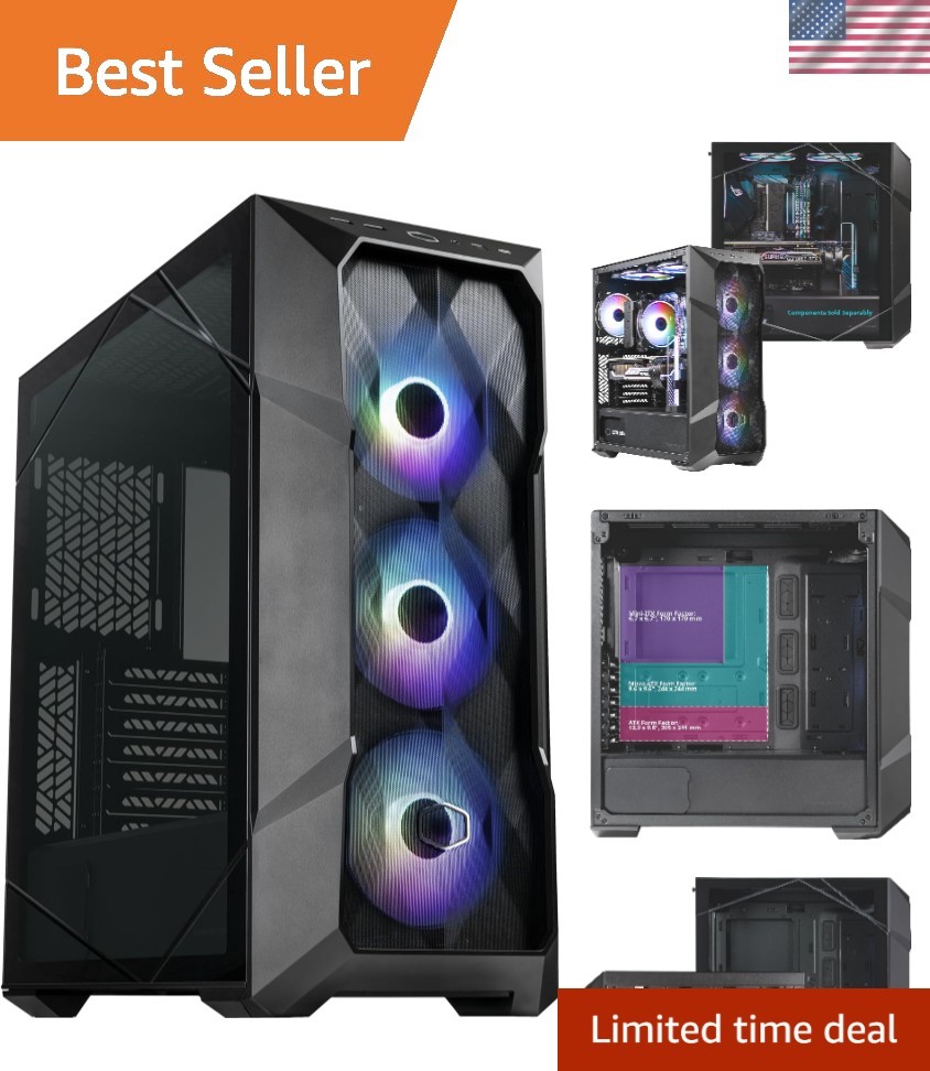 TD500 Mesh High Airflow ATX Mid-Tower Case, 4 CF120 ARGB Fans Included, Polyg...