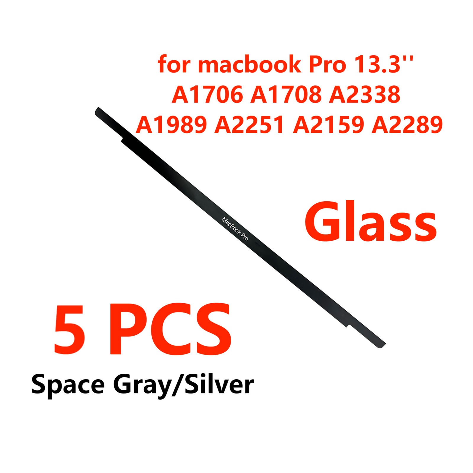 5PCS For MacBook Pro 13'' A1706 LCD Screen Front Logo Glass Trim Cover Bezel New