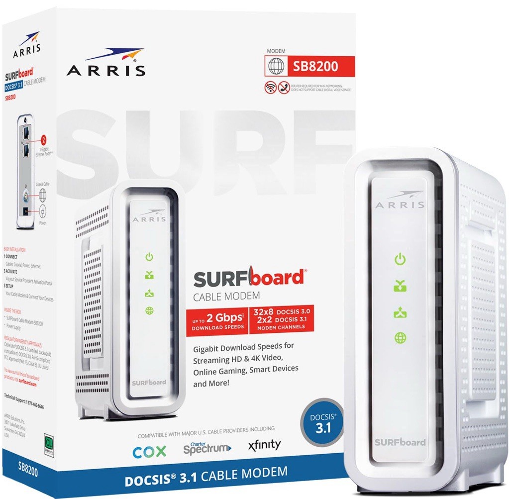 ARRIS SURFboard SB8200 DOCSIS 3.1 10 Gbps Cable Modem