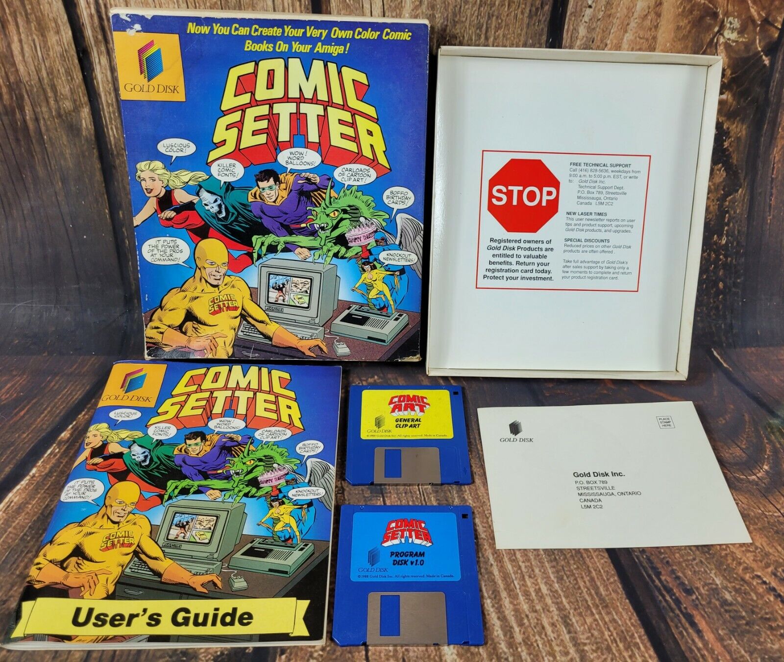 Comic Setter 1988 for Commodore Amiga UNTESTED 2 Disks Box User's Guide Vintage