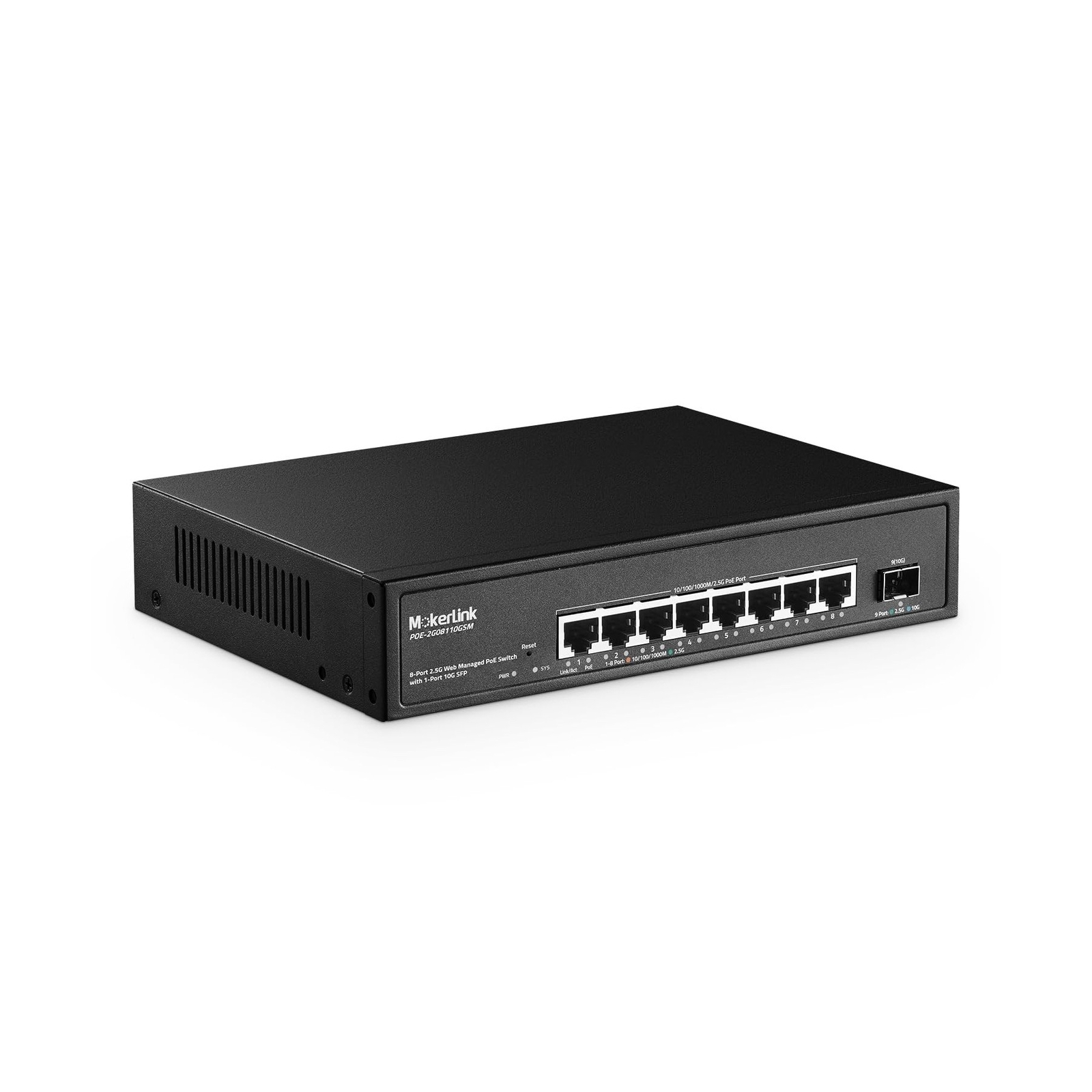 MokerLink 8 Port 2.5 Gigabit PoE Web Managed Switch with 10G SFP, 8 Port PoE ...