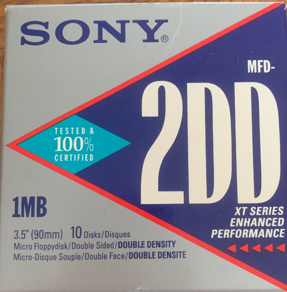 Sony 2DD 1 MB Floppy Disks  1 Pack Of 10 Disks-Brand New-SHIPS N 24 HOURS