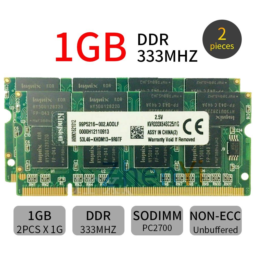 For Kingston 1-10PCS 1GB DDR PC2700 333Mhz 200Pin DIMM Laptop RAM Kit Memory LOT